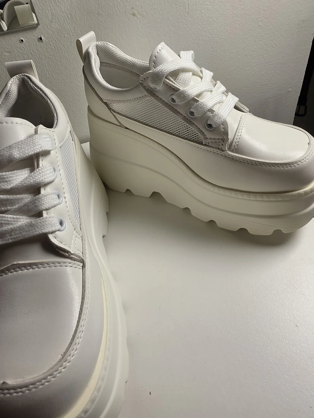 SHEIN White Platform Sneakers